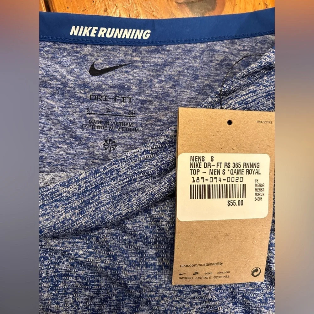 Nike Men’s S Small Dri-FIT Rise 365 Running Top T-Shirt Performance Blue NWT - Picture 7 of 7
